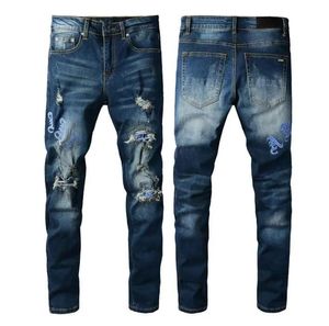 Designer jeans pour hommes en genou skinny skinny skillet jeans tendance longs high street rock rock rock jeans hip hop hombre vrai pantalon de marque des hommes religieux j9rs