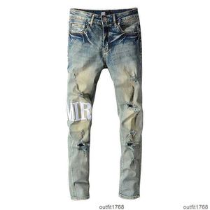 Designer Jeans Punk Ripped Pants Pantalon Homme pour Hommes Retro Old Street Fashion