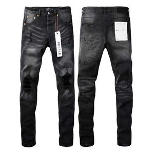Jeans pour hommes de marque Purple Brand Jeans American High Street Black Hole 9029