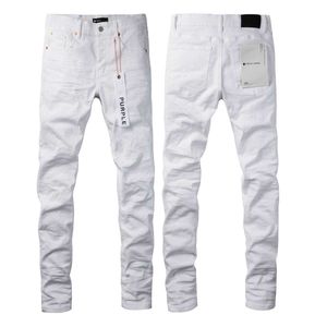 Jeans de créateur pour hommes, marque violette, American High Street, blanc, 9024