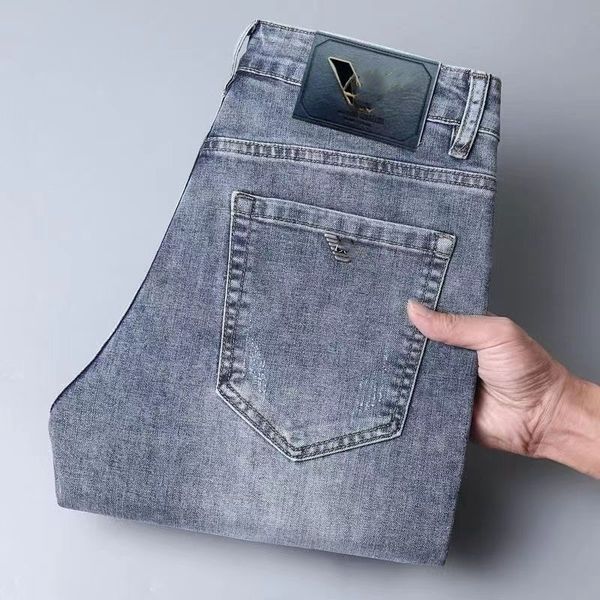 Jeans pour hommes de créateurs Jeans violets High Street Lettre en métal Patch Panneau brodé étoile pour hommes Pantalons extensibles pantalons slim