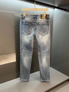 Designer heren jeans gescheurd licht kleur mode was jeans man klassiek retro herfst stretch bijgesneden broek