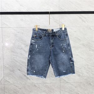 Designer heren jeans shorts shorts zomer dunne casual gescheurde stretch denim korte broek hiphop mode hoge kwaliteit zware stof man jean
