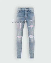 Дизайнерские мужские джинсы с разрезом джинсовые брюки Мужские облегающие повседневные брюки на пуговицах в стиле хип-хоп Мужские эластичные женские дырявые фиолетовые джинсы True 2UGO