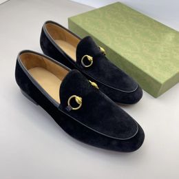 Designer heren jordaan loafer Blake constructie Donkerbruine suède geklede schoenen Leren zool Zakelijke schoen 06