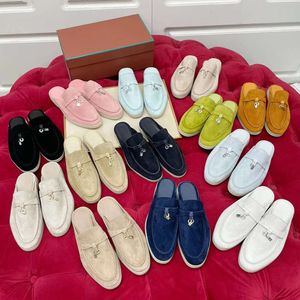 Designer heren muilezels loafers suede dames slippers flats designer schoenen zomers slip-ons authentieke mocassin comfortstijl