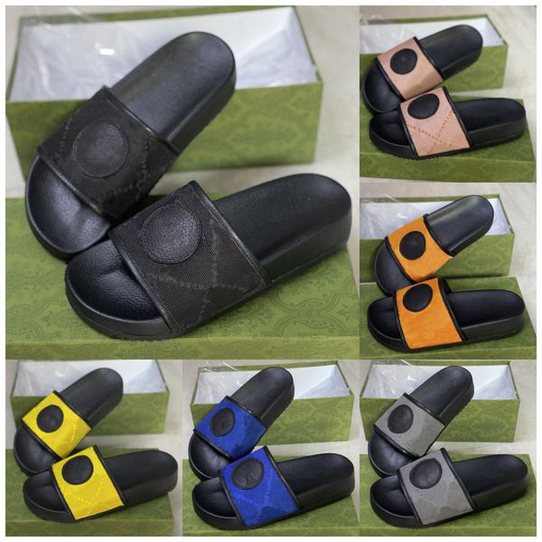 Diseñador de los hombres Off The Grid Slides marca Zapatillas Goma Slide Sandalia Flat Bloom Strawberry Tiger Bee Verde Rojo Blanco Web Moda Zapatos Chanclas de playa tamaño grande 345 344