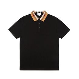 Polo de styliste pour hommes, t-shirt surdimensionné en coton, respirant, anti-rides, anti-boulochage, Slim, Business, noir, Beige, 3XL