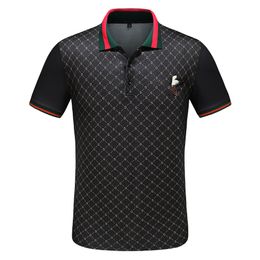 Polo de diseñador para hombre, camisa de color contrastante con estampado completo, solapa, manga corta, informal, 100% algodón, bordado de marca, algodón, moda empresarial, camisa POLO informal 3xl