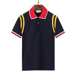 Designer heren poloshirt Bedrukt Leider Mond Bump kleur design overhemd revers Korte mouw Casual Borduursel 100% katoen merk Katoen High Street Business Fashion