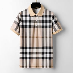 Polo de créateur pour hommes, revers fileté, manches courtes, marque décontractée, broderie, marque en pur coton, pur coton, High Street Business Fashion