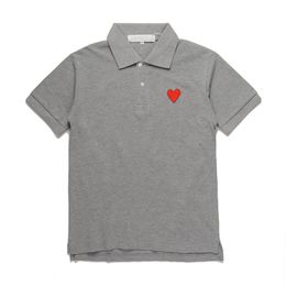Designer Men's Polo T-shirt CDG Coton Breathable Men T-shirt Comes des broderie Double Heart Femmes Polo Shirt Taboule Tabbat