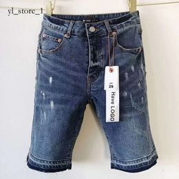 Designer heren paarse denim broek heren paarse jeans shorts shorts Jean Men broek recht ontwerp retro streetwear paarse merk jeans modeers nieuwe jeans korte 6208