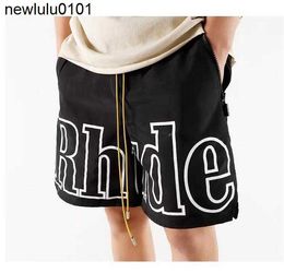 Diseñador Men's Rhude Shorts Loose Letter Capris Capris Casual Pareja para hombres Pantalones deportivos Fashion Street Brand