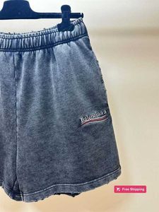 Designer herenshorts Correcte en loszittende versie van de hoogwaardige gewassen casual shorts van de B-familie met cola-golfborduurwerk, capri's in dezelfde stijl voor heren en dames 8DDV