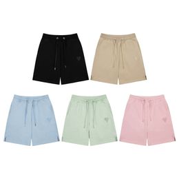 Designer heren shorts shorts zomermodemerk macaroon perzik hart geborduurd losse casual sport heren en dames shorts