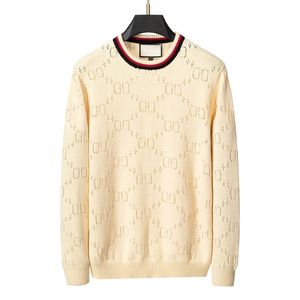Suéter para hombre de diseñador Blanco y negro Café amarillo Tejido de lana Cálido Clásico Raya a cuadros Ropa de marca Moda Casual Manga larga Suéter para hombre de lujo M-3XL