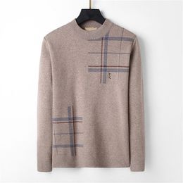 Designer Pulls pour hommes de haute qualité à la mode Pull ras du cou gris Motif imprimé Poignets élastiques Garder au chaud en automne et en hiver en gros m l xl xxl xxxl 01