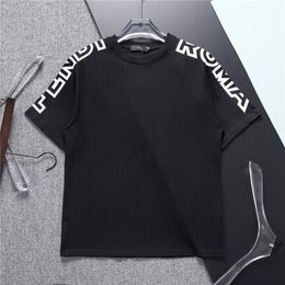T-shirt pour hommes de designer Marque noire et blanche Lettres brodées imprimées 100% coton Respirant Slim Casual Shirt Street Top Qualité 3XL