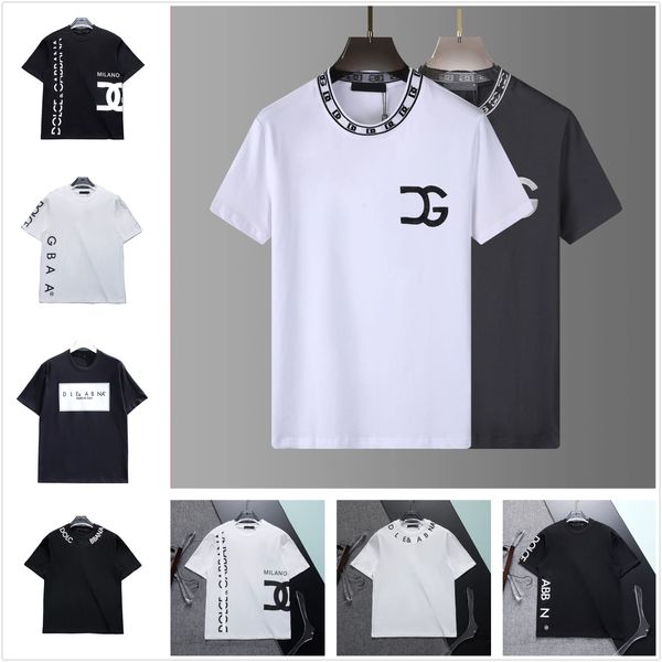 T-shirt de créateur pour hommes Noir et blanc Couleur Alphabet brodé 100% coton Confortable Marque de luxe décontractée à la mode Hommes et femmes même style Street hip-hop 3XL