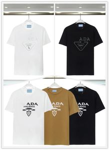 T-shirt pour hommes de marque classique Triangle Word Casual Mode Luxe 100% coton Chemise respirante Chemise à manches de rue M-3XL