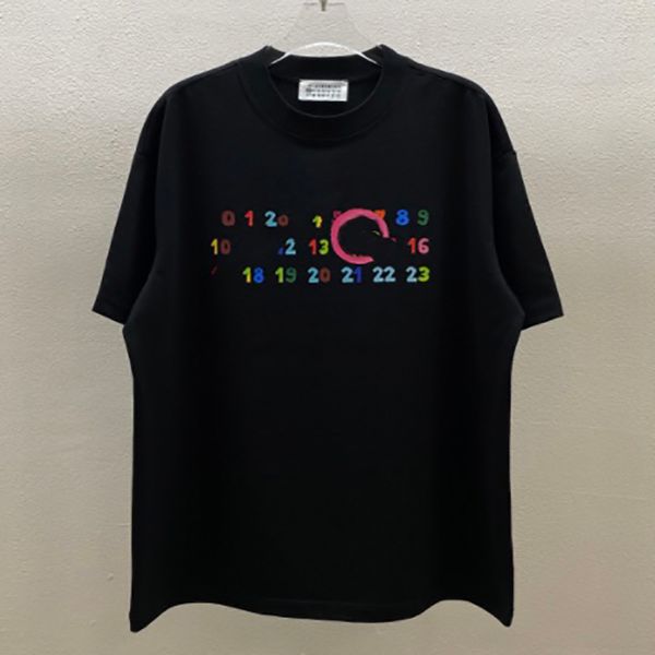 T-shirt pour hommes de concepteur coloré bonbons impression numérique tissus de coton de haute qualité hommes d'été et femmes lâches chemises décontractées à manches courtes Y2K