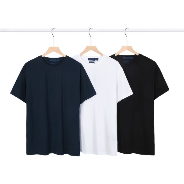 Diseñador de camisetas para hombres logotipo de caballos bordados simples topas de manga corta de algodón de algodón de verano