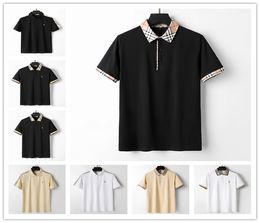 Diseñador Camiseta para hombre Moda Casual exclusivo 100% algodón transpirable antiarrugas ropa comercial ajustada Ropa de manga corta con solapa de calle M-3XL 11