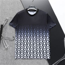 T-shirt pour hommes de haute qualité Nouveau classique imprimé Mode décontractée Luxe 100% coton de haute qualité Chemise respirante Chemise à manches de rue Grande taille M-3XL # 42