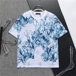 T-shirt pour hommes de haute qualité Nouveau classique imprimé Mode décontractée Luxe 100% coton de haute qualité Chemise respirante Chemise à manches de rue Grande taille M-3XL # 40