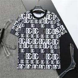 T-shirt pour hommes de haute qualité Nouveau classique imprimé Mode décontractée Luxe 100% coton de haute qualité Chemise respirante Chemise à manches de rue Grande taille M-3XL # 50