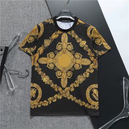 T-shirt pour hommes de haute qualité Nouveau classique imprimé Mode décontractée Luxe 100% coton de haute qualité Chemise respirante Chemise à manches de rue Grande taille M-3XL # 29