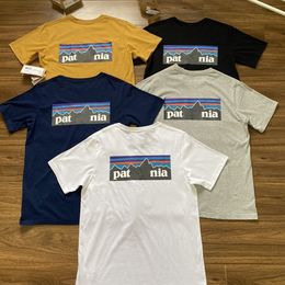 Designer Men's T-shirt Letter Logo Mountain Print Summer Men and Women Casual Losse Round Neck Short Sleeve Y2K Shirts
