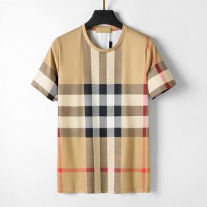 Diseñador Camiseta para hombre Estampado a cuadros Camiseta casual Verano Transpirable Deportes Top Hombres y mujeres Camisetas de algodón puro de alta calidad Beige BURRRYS Camisetas