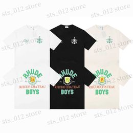 Designer T-shirt pour hommes RHUDE Alphabet Print Tees Femmes High Street Fashion Short Sleeve T230425