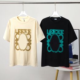T-shirt de créateur T-shirt pour hommes Couple de mode à manches courtes coffre coloré LETTRE BROIDE COTTON ROUND T-shirt Loose