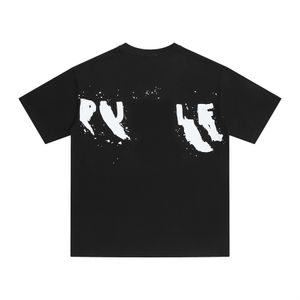 T-shirt pour hommes de concepteur été respirant tendance américaine à manches courtes lettres éclaboussées d'encre pour femmes imprimées taille ample s-xl