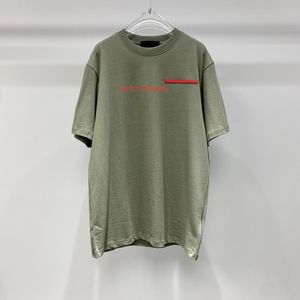 T-shirt de créateur pour hommes, T-shirt de sport pour hommes, col rond en pur coton, étiquette de manche à colle à pression à rayures rouges, POLO à manches courtes, T-shirts pour hommes et femmes