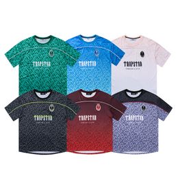 T-shirt masculin de créateur trapstar gradient sport à manches courtes American rétro T-shirt polyvalent en vrac Hip Hop High Street Couple Half manche