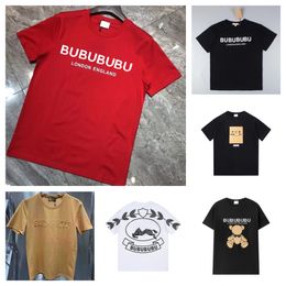 T-shirt T-shirts Designer Burberyys T-shirts pour hommes T-shirt de mode pour femmes avec des lettres Casual 100% pur coton été à manches courtes taille asiatique S-3XL