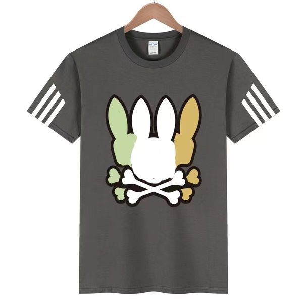 Diseñador Camisetas para hombres Bunny Polos Algodón peinado Verano Hombre Manga corta Diseño de negocios Patrón para mujer Psychos Bunnys Top Shirt Casual 214