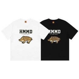 Camisetas de diseñador para hombre, camisetas de manga corta con estampado de cerdo de dibujos animados de algodón de bambú japonés, Tops de marca para hombres y mujeres