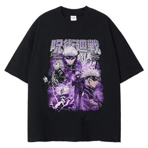 T-shirts pour hommes de créateurs Jujutsu Kaisen T-shirt lavé Vief sans manches anime gojo satoru t-shirt itadori megumi coton tshirt harajuku à manches courtes y2k tops 5663