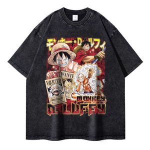 Designer Men's T-shirts singe D Luffy T-shirt streetwear vintage Anime lavé un morceau Tshirts Summer harajuku à manches courtes surdimensionnées Haikyuu Tees Men 9876