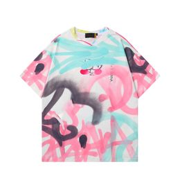 Designer heren T-shirts zwarte en witte strepen digitale graffiti print casual mode woord klassiek merk slank ademend straat heren en dames dezelfde stijl3XL#99