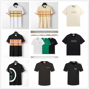 Designer Hommes Tee-shirts Noir et Blanc Vert Couleur Alphabet Marque Crewneck Manches Courtes Couple Doux 100% Coton Streetwear Street Hip