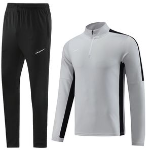 Survêtement de créateur pour hommes Mode hommes à manches longues demi-zip col montant lettre impression survêtement de football pull masculin slim fit version cadeau costume de sport