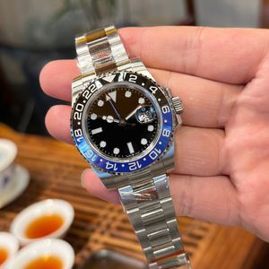 Designer Men's Watch GMT Black Cadran 40 mm de haute qualité Sapphire étanche GLOW 904L