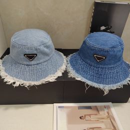 Sombrero de cubo de moda para mujer de diseñador Sombrero de flecos de mezclilla Sombrilla de verano Otoño Casual