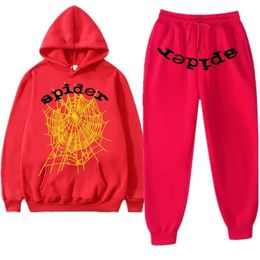 Survêtements pour hommes et femmes de créateurs Jeune Thug Cobwebs Couple Impression Sweat à capuche Set 15